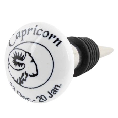 Capricorn Flat Ceramic Wine Bottle Stopper